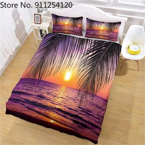 Sea Sunset Skyline View Duvet Cover Sets Summer Hawaii Beddding Sets 2/3 Piece Girls Boys Bed Cover 3d Print Bed Cover Sets