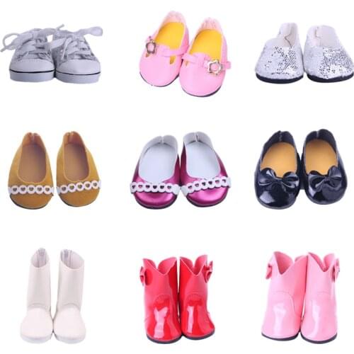 Doll Flat Embroidered Shoes For 18-Inch American Borns Baby Dolls And 43cm Reborns Baby Dolls Shoes Accessories, Gifts For Girls
