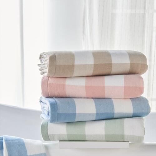 Multicolor Plaid Towel Household Bathroom Towel Pure Cotton Quick-drying Hair Towel Ladies Face Towel Bath Towel Absorbent Towel