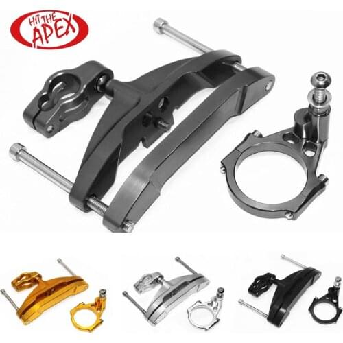 Motorcycle Stabilizer Steering Damper Bracket Mount Holder Kit Compatible for FZ1 Fazer 2006-2017 CNC Cutting Aluminum Alloy