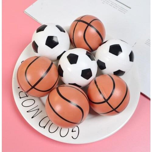 Soft High-stretch Basketball Football Squeeze Mini Sports Ball Toy Children Adult Anti-anxiety Decompression Hollow Bouncy Ball