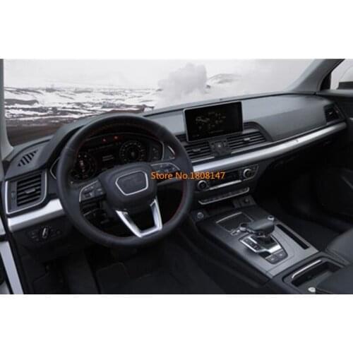 Car Body Sticker Inner Middle Console Central Control Navigation Air-Condition Trim 2pcs For Audi Q5 Q5l 2018 2019 2020 2021