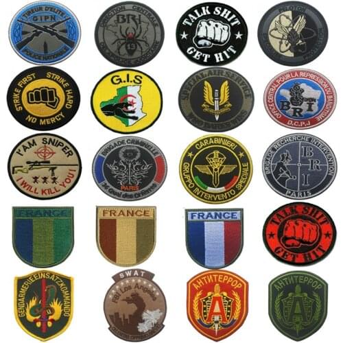 French Police Embroidered Patches Tactical Armbands Sewings Appliques Clothing Magic Sticker Removable Insignia Patch