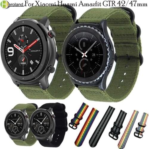 22 20mm nylon Watch Strap For Huami Amazfit GTR 47mm/42mm/Stratos 2 2S/ Bip BIT Youth lite/GTS wristband for samsung gear s3/s2