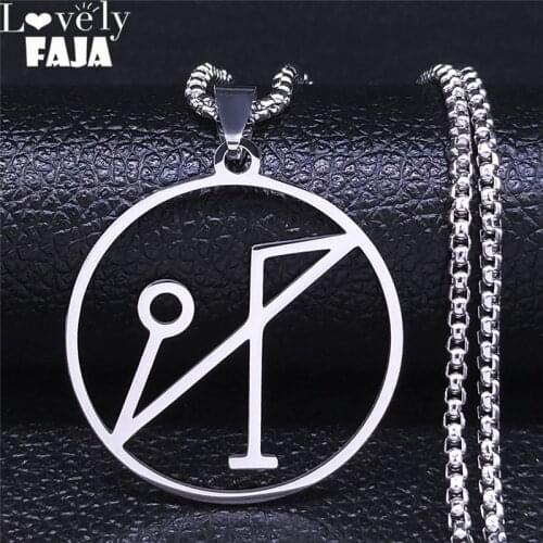 Sigil of Archangel Michael Stainless Steel Necklace for Women/Men Silver Color Chain Necklace Jewelry collier femme N4313S03