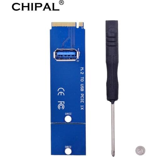 CHIPAL NGFF M.2 to USB 3.0 Transfer Card M2 M Key to USB3.0 Converter Adapter for PCI Express PCI-E 1x 16x Riser Card Exterder