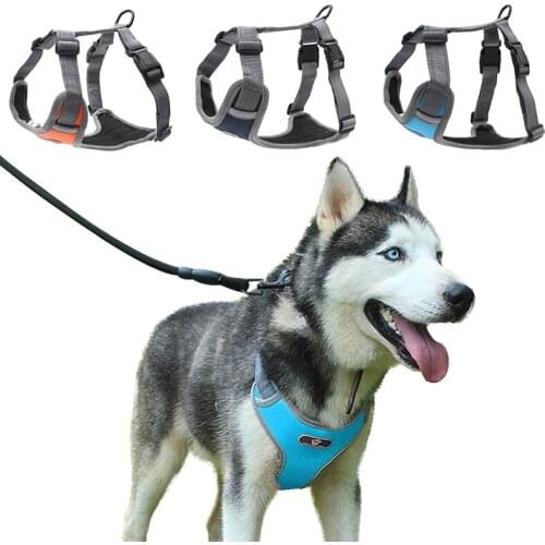 Breathable No Pull Dog Harness Vest Soft Adjustable Reflective Oxford Durable Pet Harness Medium Dog Contro Pet Acessorios