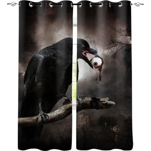 Animal Crow Branch Retro Window Treatments Curtains Valance Window Blinds Curtains Bathroom Bedroom Kitchen Kids Window Treatmen