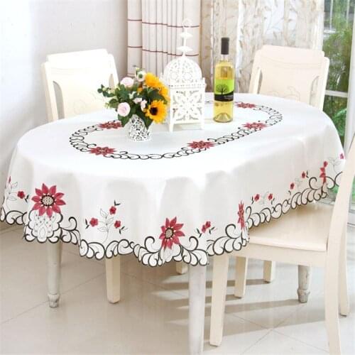 Hand-embroidered tablecloth lace embroidery waterproof and oil-proof family party wedding hotel luxury kitchen decoration