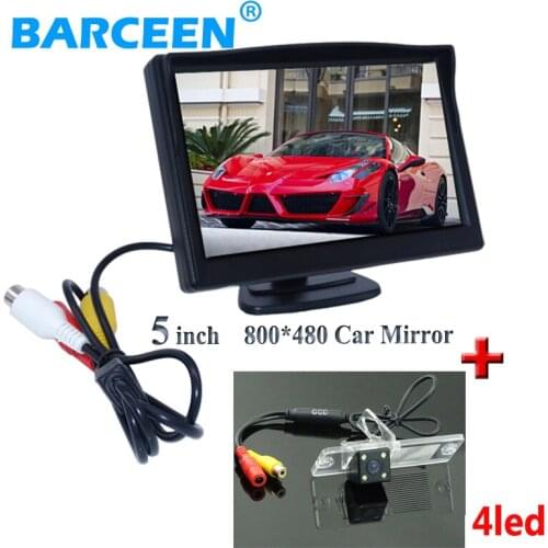 Glass lens material car rear reversing camera +5" lcd car monitor use for Mitsubishi Pajero Zinger L200 V3 V93 V5 V6 V8 V97
