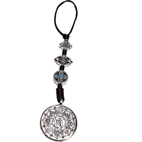 Tibetan Shamans Buddhism Eight-Trigrams Mirror Double Sided Hanging 43mm