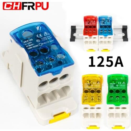 UKK 125A One in multiple-out distribution box Din Rail Terminal Blocks Universal wire connector junction box waterproof