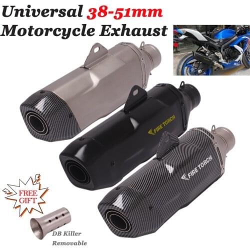 Universal 51mm Moyorcycle HP Exhaust Pipe Escape Modified Muffler DB Killer For GSXR600 CBR500 ER6N MT09 R25 Ninja 250 Z900 ATV