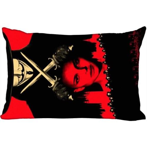 V For Vendetta Hot Rectangle Pillowcases (Two-Sides) Zipper Custom Pillow Cover Wedding Decorative Custom Your Image Gift