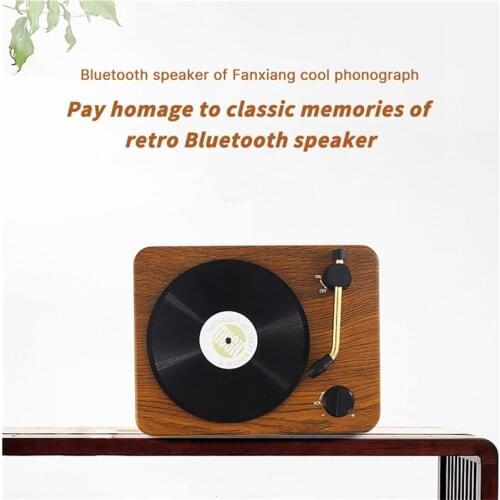 Vintage Vinyl Records Wireless Bluetooth Speaker Home Outdoor Portable Mini Subwoofer Intelligence Speaker