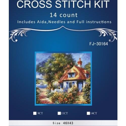 Top Quality Lovely Hot Sell Counted Cross Stitch Kit Old World Holiday Ornaments Similar DMC fj-30164 House in forest
