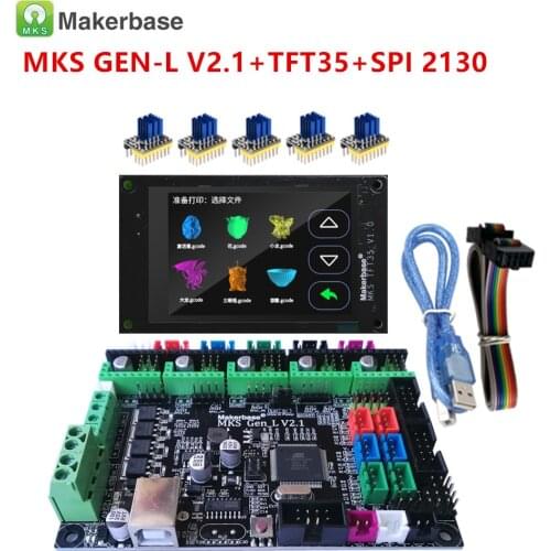 MKS GEN L 2.1 + MKS TFT3.5 touch screen 3D printer spare parts support a4988 DRV8825 tmc 2208 2209 tmc2130 SPI stepper driver