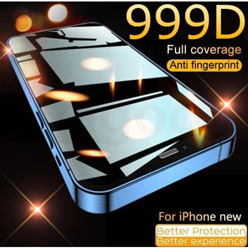 999D Full Cover Glass on the For iPhone 11 12 Pro Xs Max XR X 12 Mini Screen Protector iPhone 7 6 6s 8 Plus Tempered Glass Case