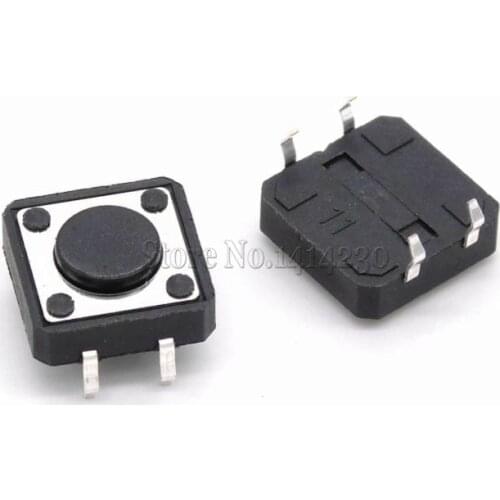 100Pcs 12 x 12mm x 4.3mm 12*12*4.3H Panel PCB Momentary Tactile Tact Push Button Switch DIP