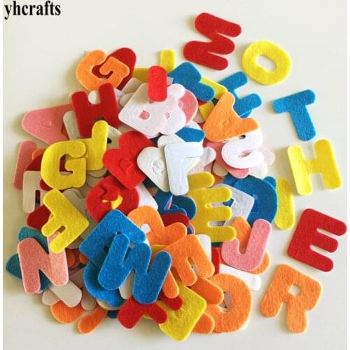 150PCS/LOT.A-Z fabric stickers,Alphabet Letter felt sticker Teach your own Color English self learning Kindergarten crafts OEM
