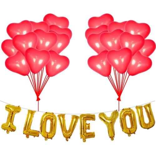 Wedding balloon 20Pcs 12 inch latex love latex balloon 16 inch letter i love you balloon proposal confession arrangement balloon