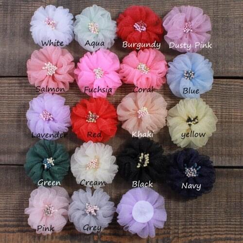 30pcs/lots ,5.5cm mesh flower childrens headband accessories with matches hair accessories for girls