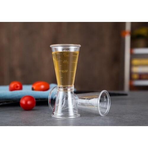 40CC 20CC Cocktail Drink Mixer Measuring Cup Jigger Measurer Set Bar Tools Wine Pourers Plastic PC Free Shipping SN1811