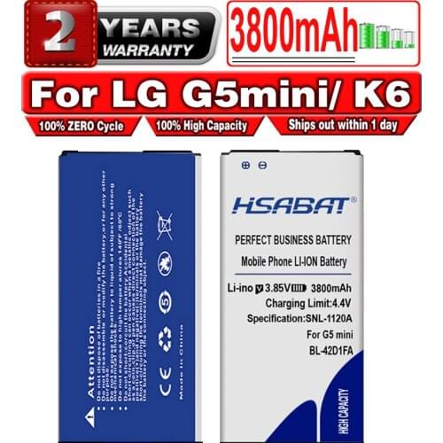 HSABAT BL-42D1FA 3800mAh Battery for LG G5 mini / for LG G5mini / for LG K6
