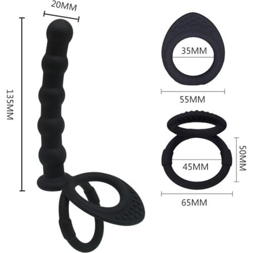 Double Penetration Vibrators Penis Strapon Dildo Vibrator Sex Toys For Women Man Strap On Penis Anal Beads Plug Adult Massager