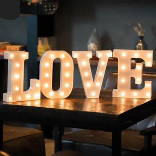 Battery Powered 22CM 3D 26 White Letter LED Marquee Sign Alphabet Light Wall Hanging Night Light Bedroom Wedding Birthday Decor