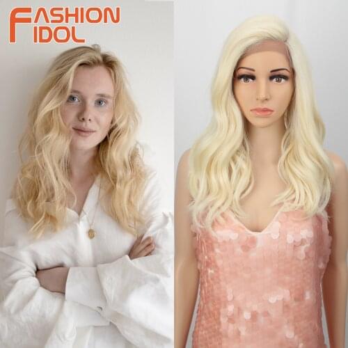 Blonde Side Part Lace Lolita Wigs Synthetic Lace 613 Anime Cosplay Wig Long Deep Wave Hair 20 Inhces Wigs For Women FASHION IDOL