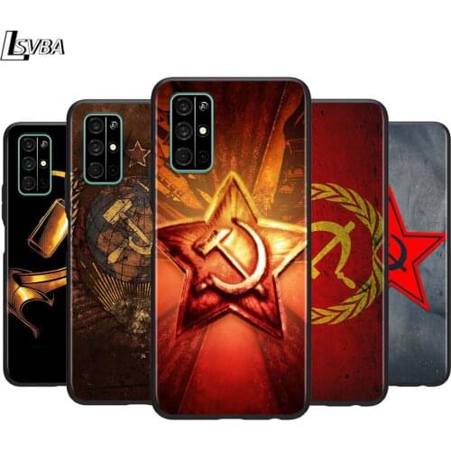 Red Soviet Union USSR Flag for Huawei Honor 30 20S 20 10i 9S 9A 9C 9X 8X 10 9 Lite 8A 7C 7A Pro Phone Case Black Cover