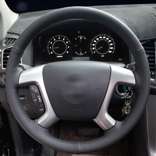 Black Artificial Leather Car Steering Wheel Cover for Chevrolet Captiva 2007-2014 Silverado GMC Sierra 2007-2013 Daewoo Wi