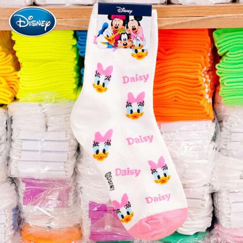 Disney Women Cute Cartoon Minnie Mickey Cotton Socks New Fashion Soft Cotton Socks 1Pair 35-40