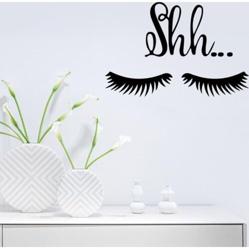 DIY Carved Wall Sticker Sexy Eyelashes Ins Creative Vinly Black Door Wall Home Decoration Transfer Film Lettering Sticker