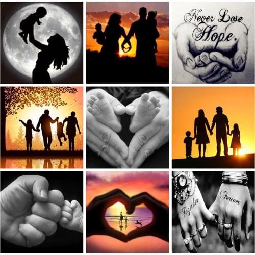 HUACAN DIY Diamond Painting New Family Diamond Embroidery Cross Stitch Hand Pictures Of Rhinestones Mosaic Decor For Home