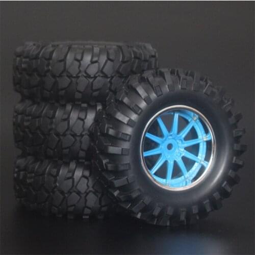 4x 1.9Inch 96mm Rubber Tires Plating Wheel Rims For D90 D110 SCX10 CC01 RC Rock Crawler Truck Climbing Off-Road Car