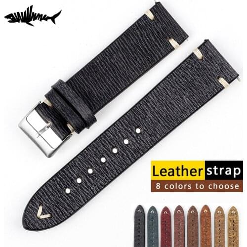Heimdallr Leather Strap 18mm 20mm 22mm 24mm Cow Leather Strap Tree Cream Leather Watch