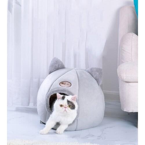 Pet Dog Cat Bed Kennel Winter Warm Nest Soft Foldable Sleeping Pad Cushion Cotton Puppies Cat Bed Kennel House Pet Supplies 450G
