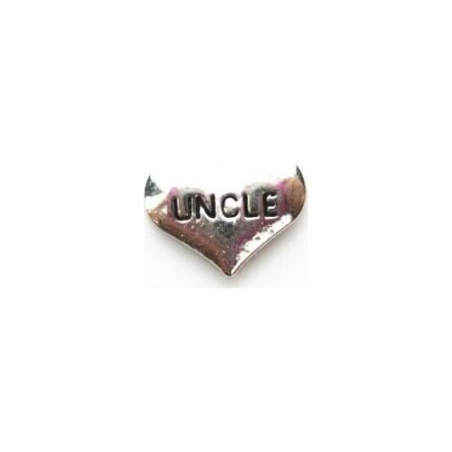 Hot selling 50pcs/lot silver heart uncle floating charms living glass floating pendant lockets charms