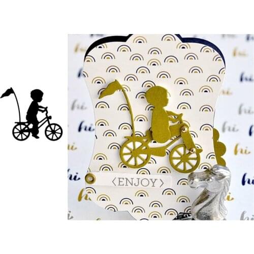 Metal cutting dies children on bicycle cut die mold new 2020 Scrapbook cards making paper craft knife mould blade punch