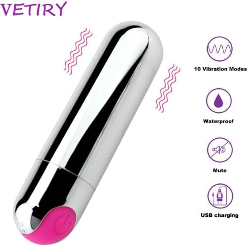 VETIRY Mini Bullet Vibrator Strong Vibration 10 Speed G-spot Massager USB Rechargeable Sex Toys for Women Sex Products