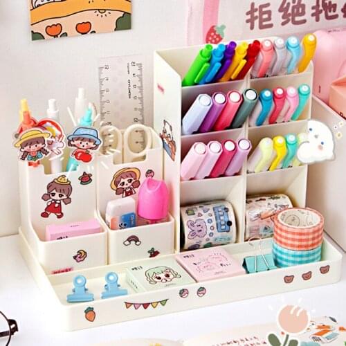 Pen Holder Creative Multifunctional Childrens Female Pen Holder Large Capacity Stationery Storage Box For Pupils organizer