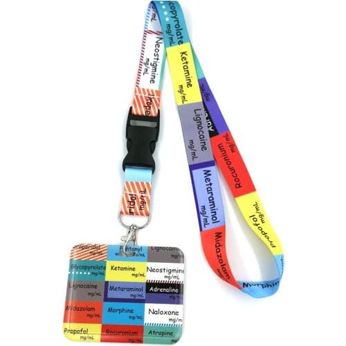 Doctor Nurse Medical Art Cartoon Anime Fashion Lanyards Bus ID Name Work Card Holder Accessories Decorations Kids Gifts