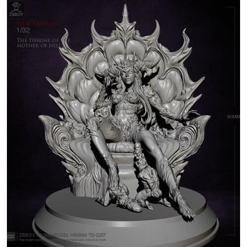 1/24 Resin Figure Kits Throne Witch Model Self-assmelbed TD-2257