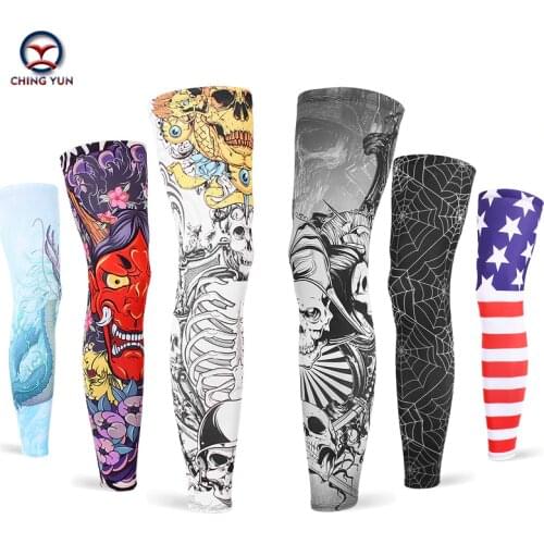 CHING YUN New Imitation Tattoo Arm Sleeve Fashion Tattoo Warmer Unisex UV Protection Outdoor Temporary Leg sets 2-piece set