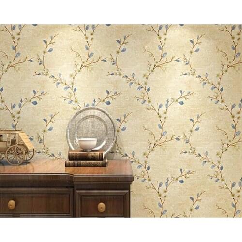 Beibehang Wallpaper roll Vintage American country wallpaper garden floral warm thick non-woven 3d wallpaper bedroom living room