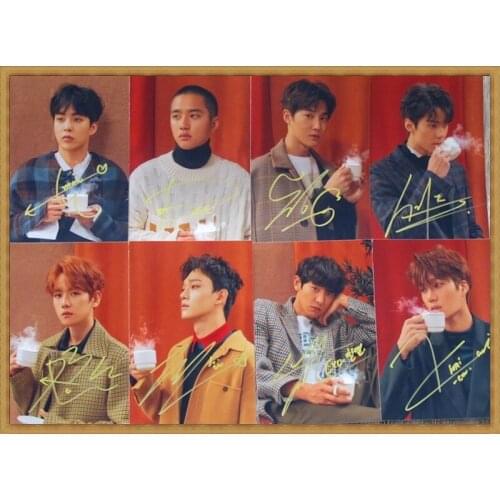 Hand signed EXO autographed original photo 8 photos set K-POP 6 inches free shipping 022018A