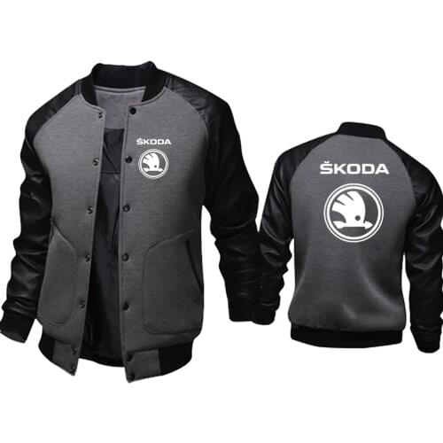 Casual Mens sports jacket Skoda Car Logo Printing Spring Autumn Mens jackets High Quality Cotton Sports jacket
