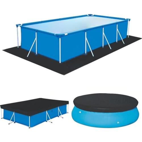Swimming Pool Cover Dust Rainproof Pool Cover Blue Round Tarpaulin Durable For Family Garden Pools Swimming Pool & Accessories